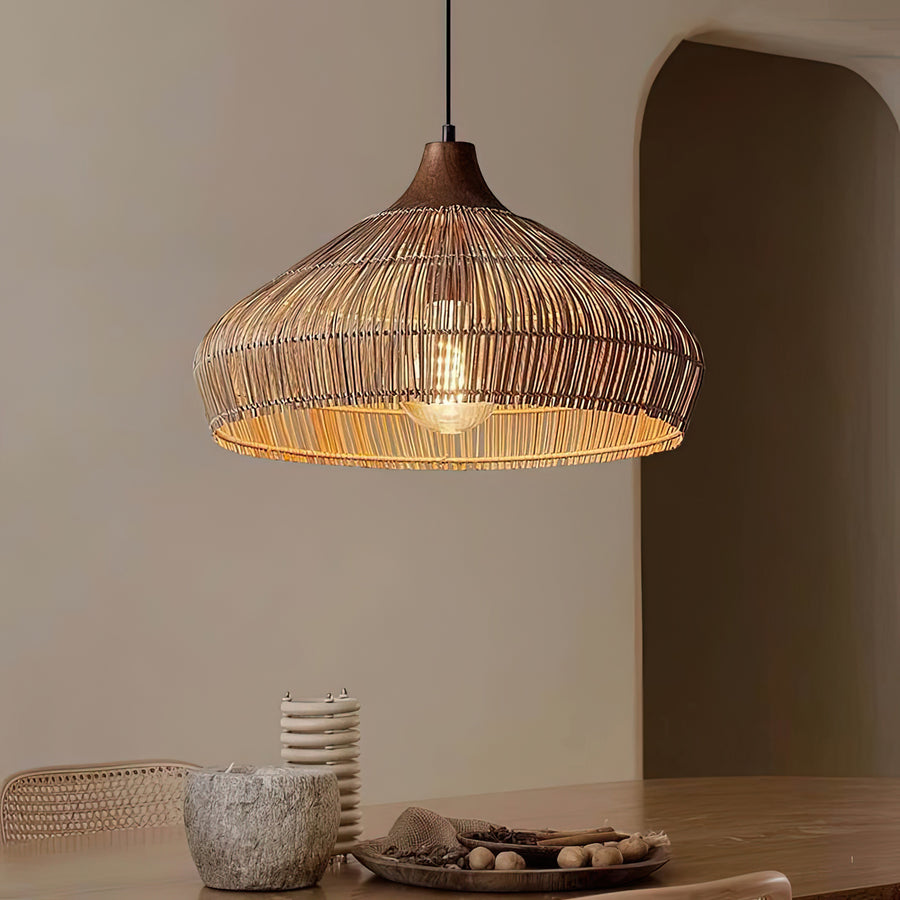 Wicker Rattan Pendant Light – detail 6