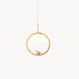 Lampada Sospesa Legno Uccello