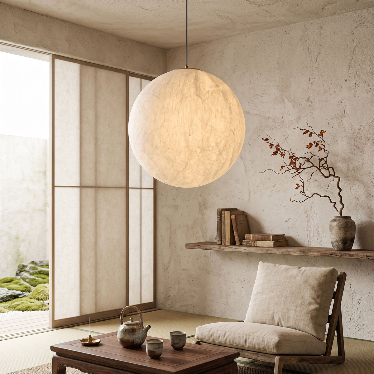 Wynn Organic Silk Pendant Light