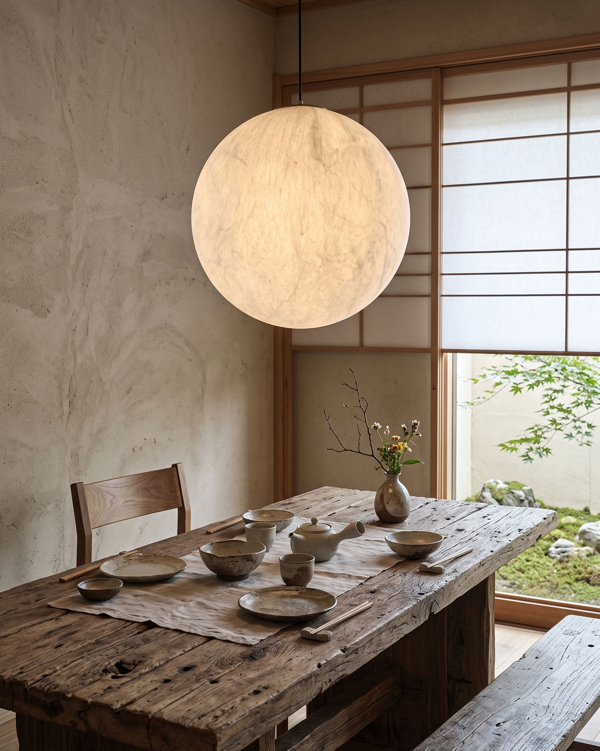 Wynn Organic Silk Pendant Light