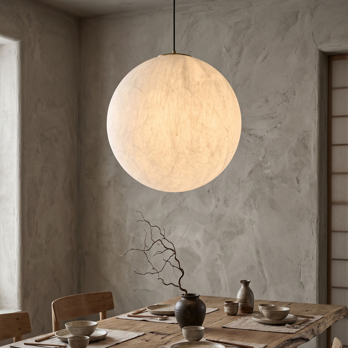 Wynn Organic Silk Pendant Light