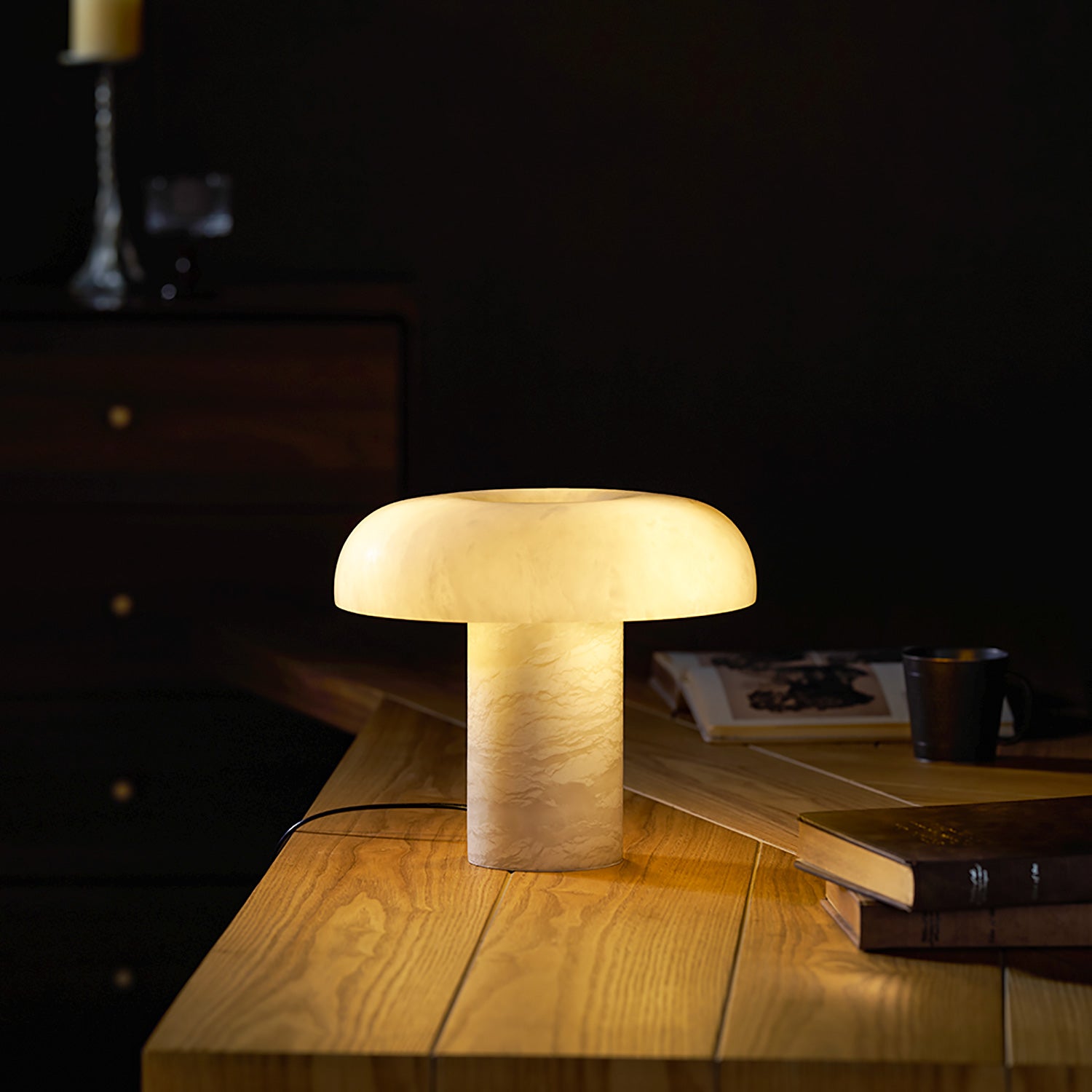 Mushroom Alabaster Table Lamp