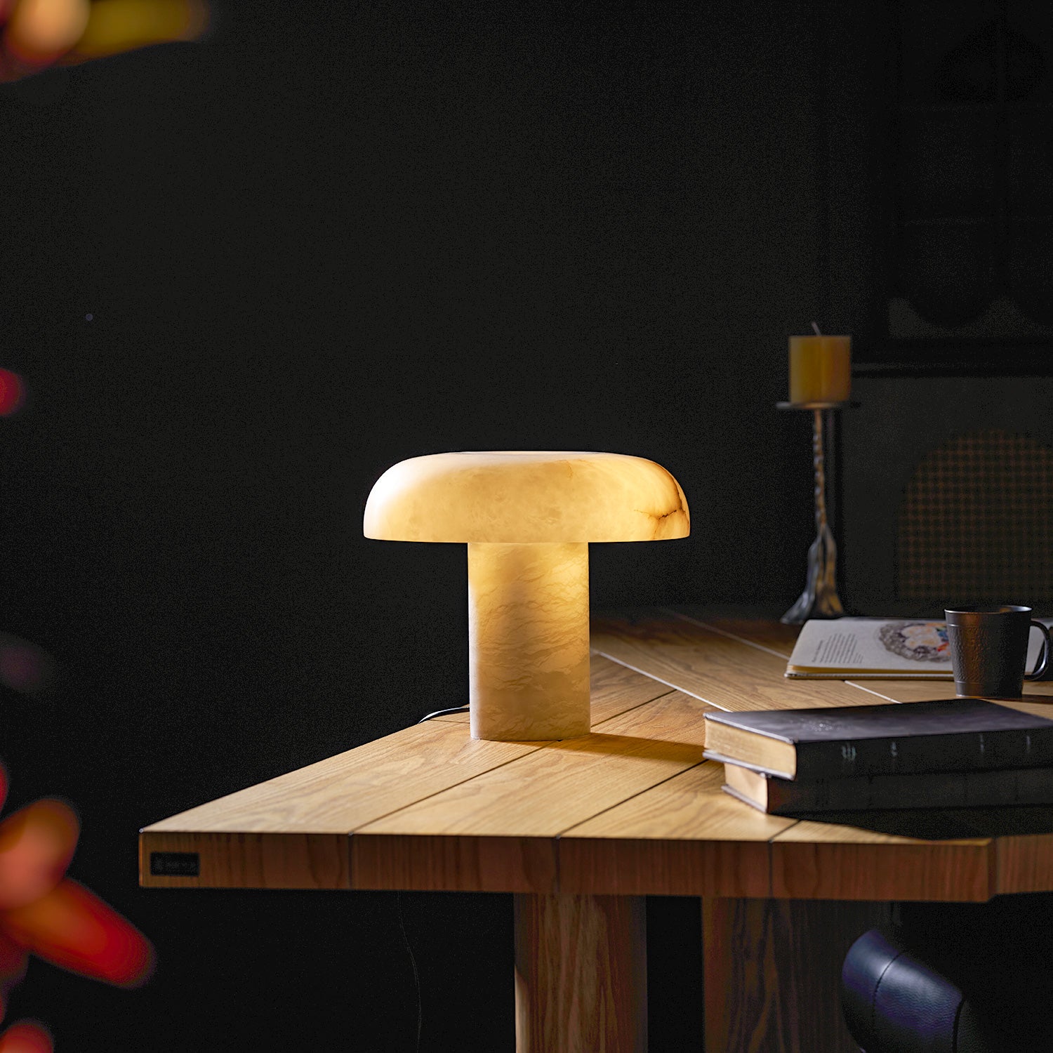 Mushroom Alabaster Table Lamp