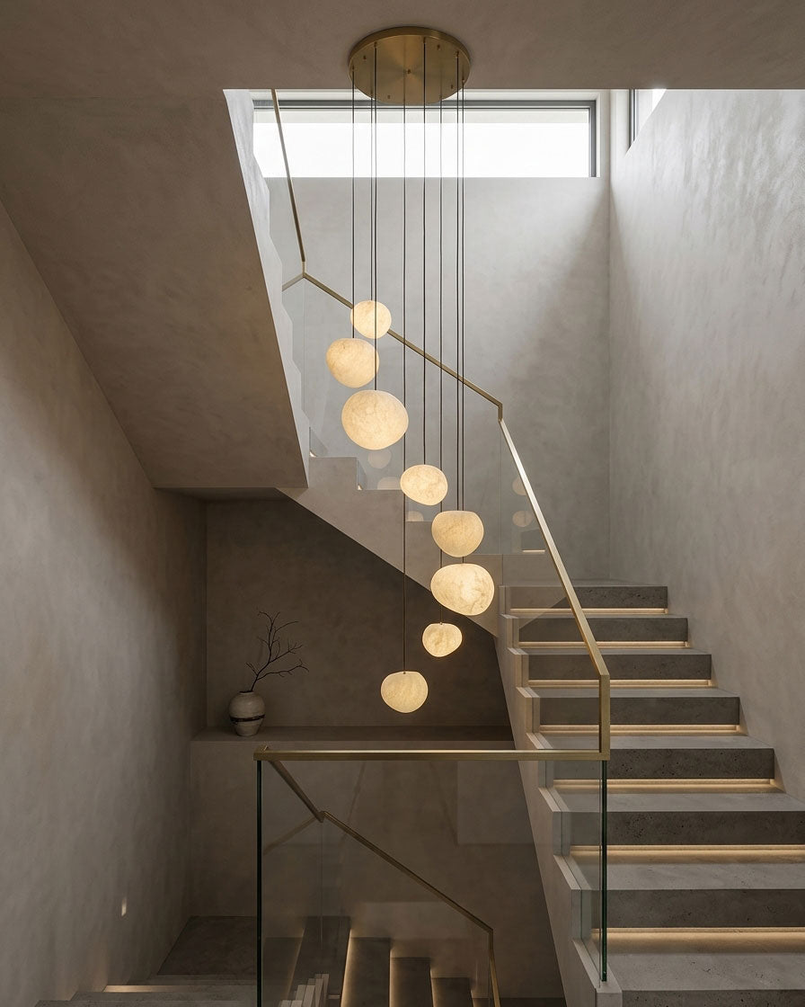 Abner Organic Silk Pendant Light size options