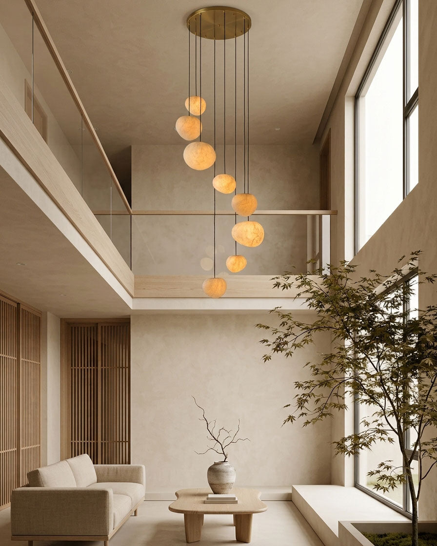 Abner Organic Silk Pendant Light