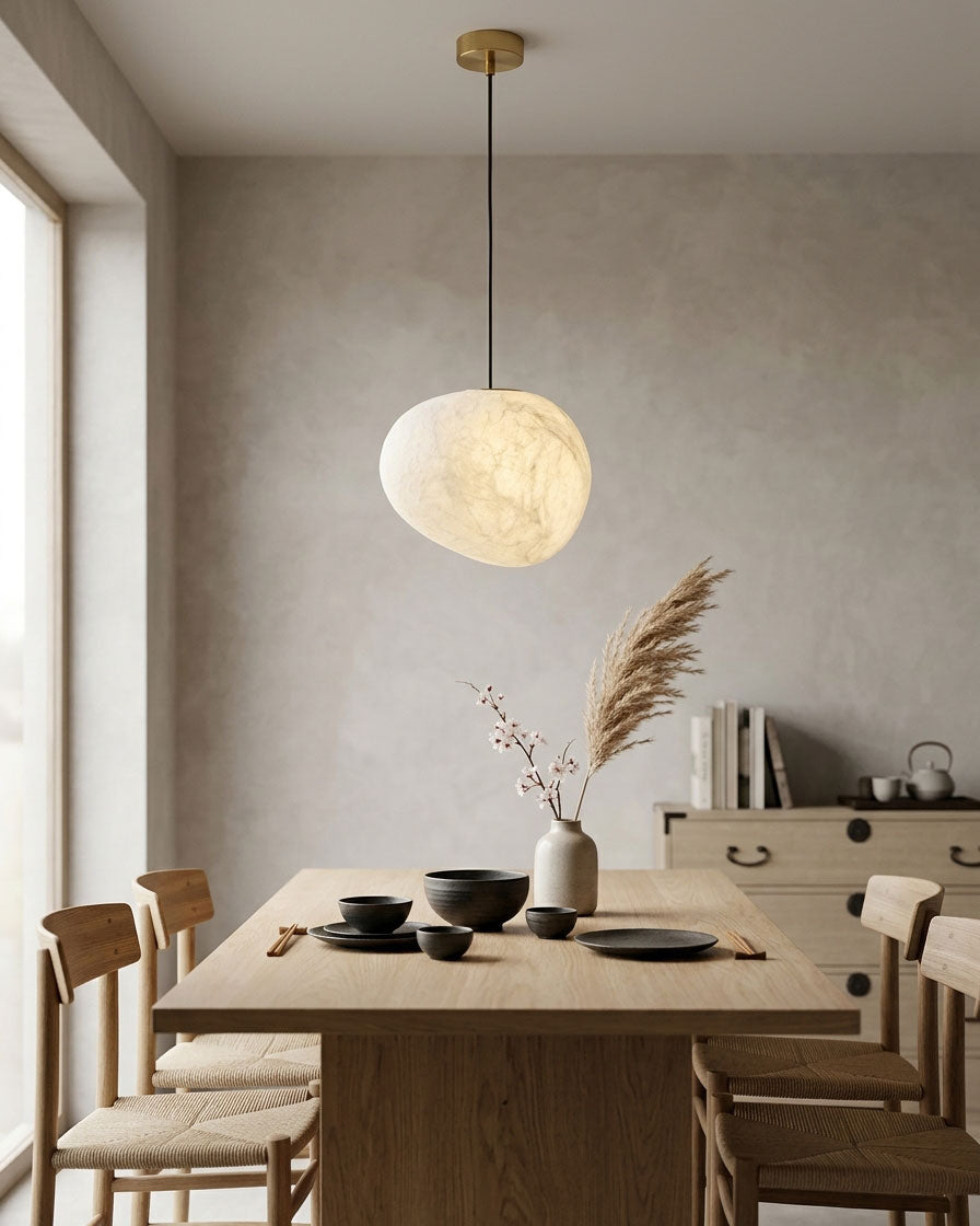 Abner Organic Silk Pendant Light