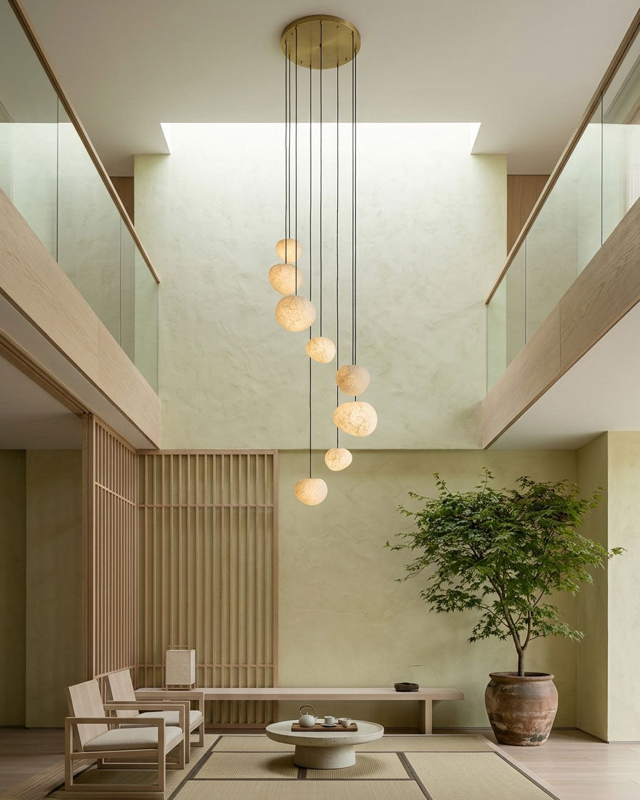 Abner Organic Silk Pendant Light