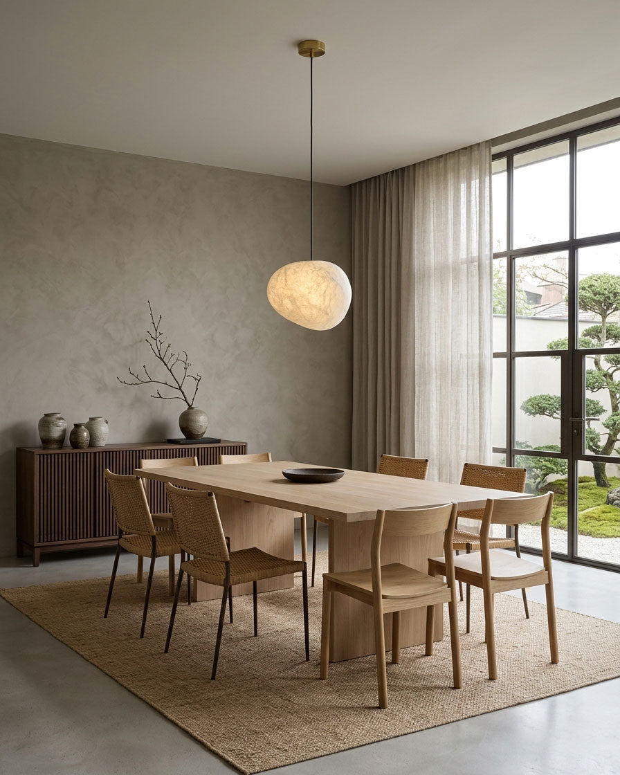 Abner Organic Silk Pendant Light