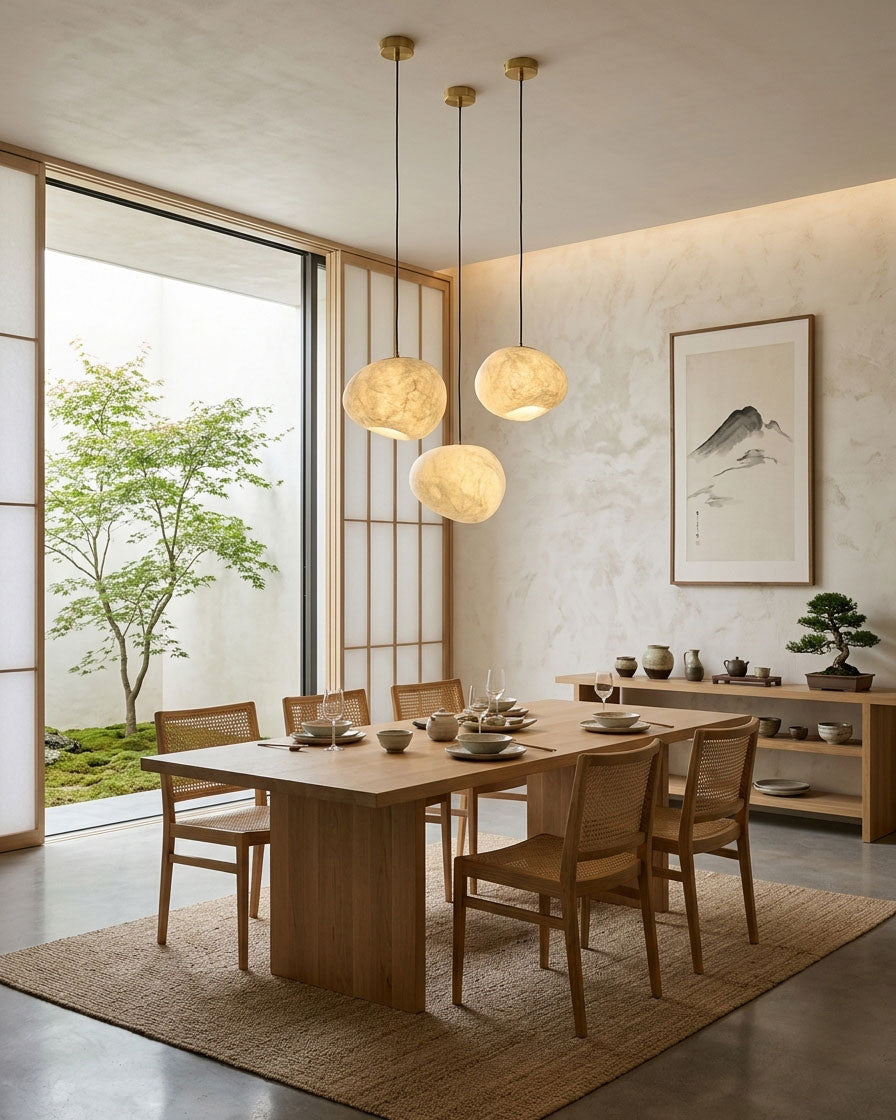 Abner Organic Silk Pendant Light