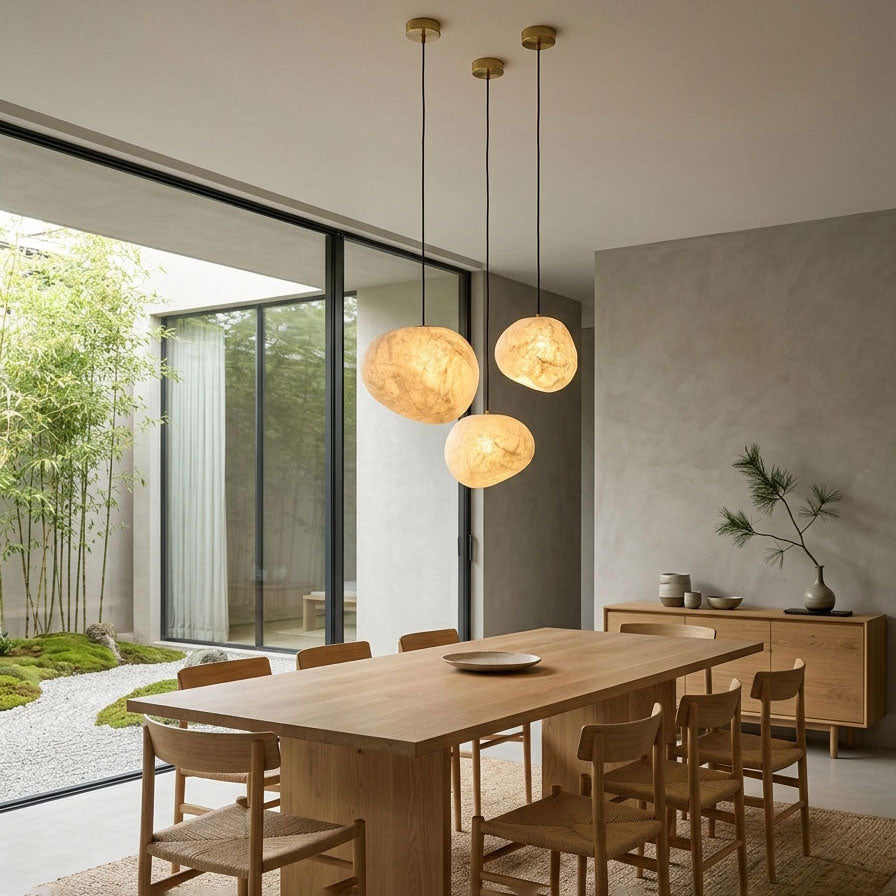 Abner Organic Silk Pendant Light