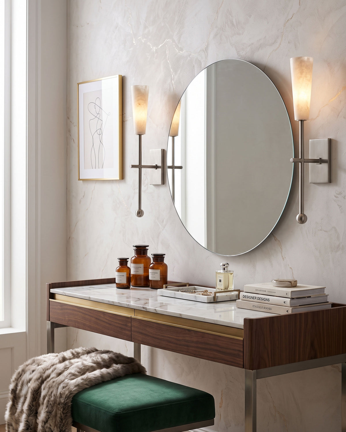 Alaric Alabaster Wall Sconce finish options