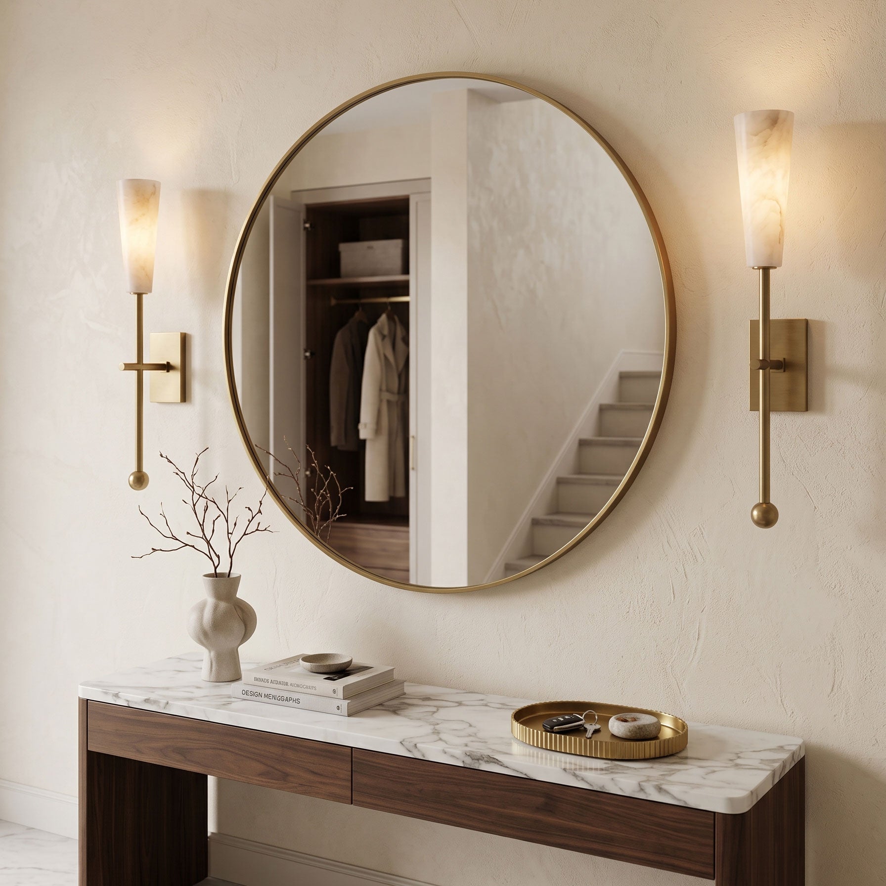 Alaric Alabaster Torch Wall Sconce