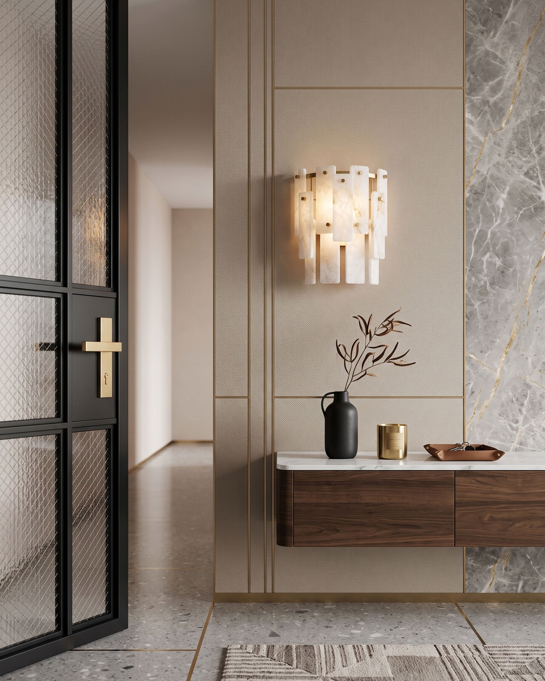 Albright Natural Alabaster Wall Sconce