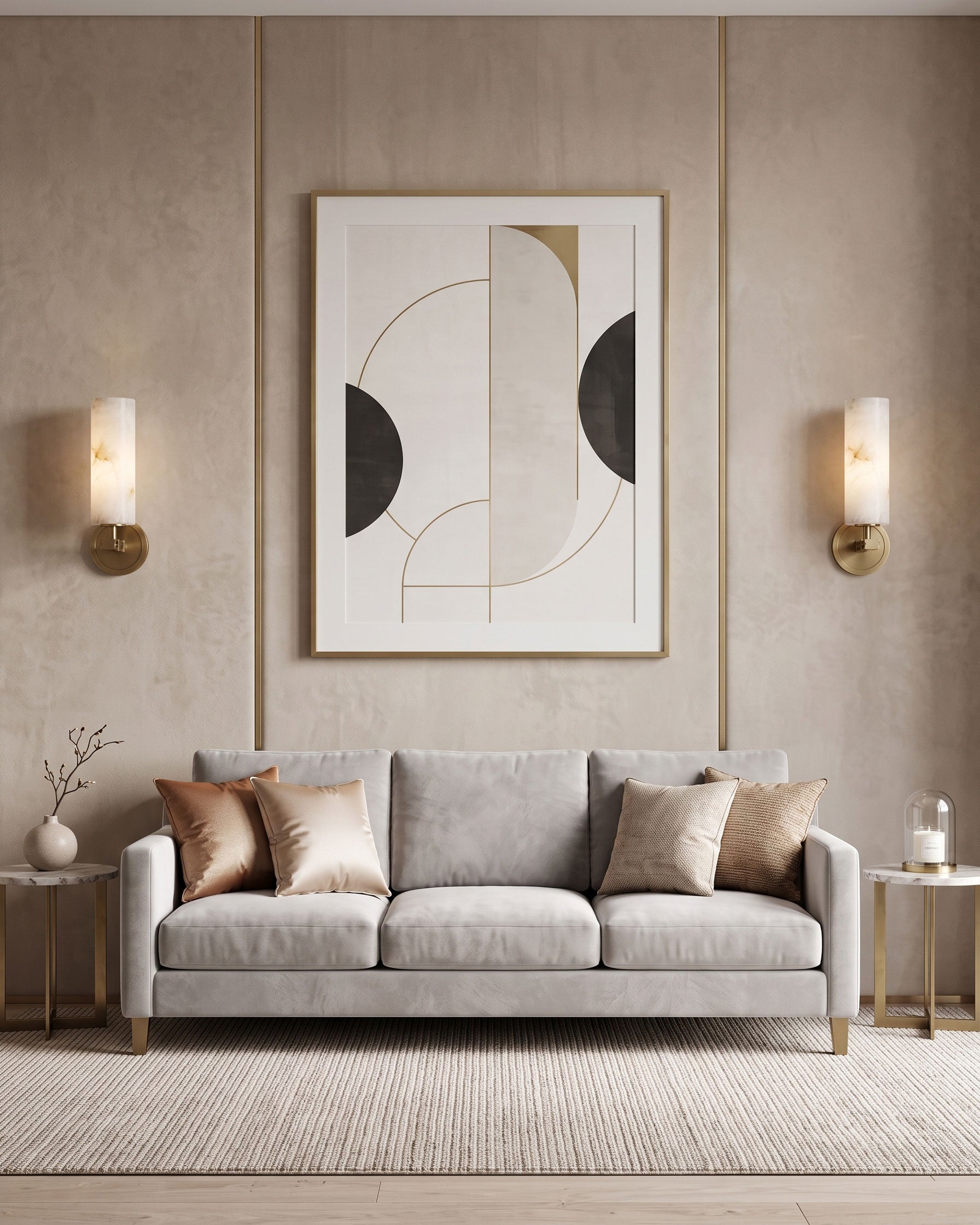 Altha Alabaster Brass Wall Sconce