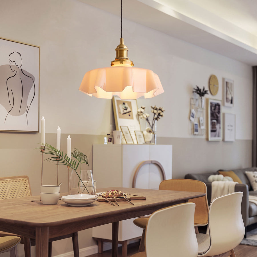 Althea Ruffled Glass Pendant Light – detail 5