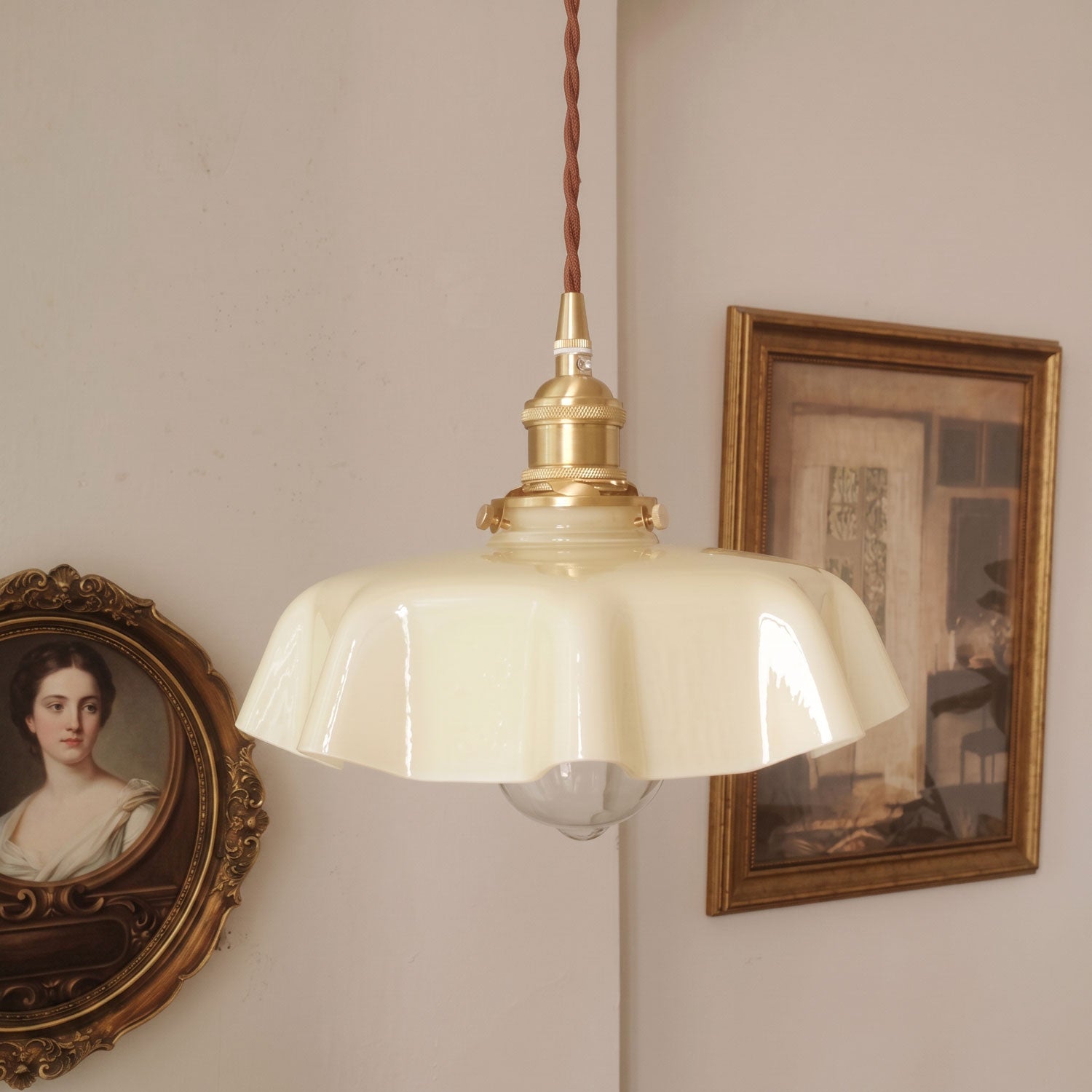 Althea Ruffled Glass Pendant Light