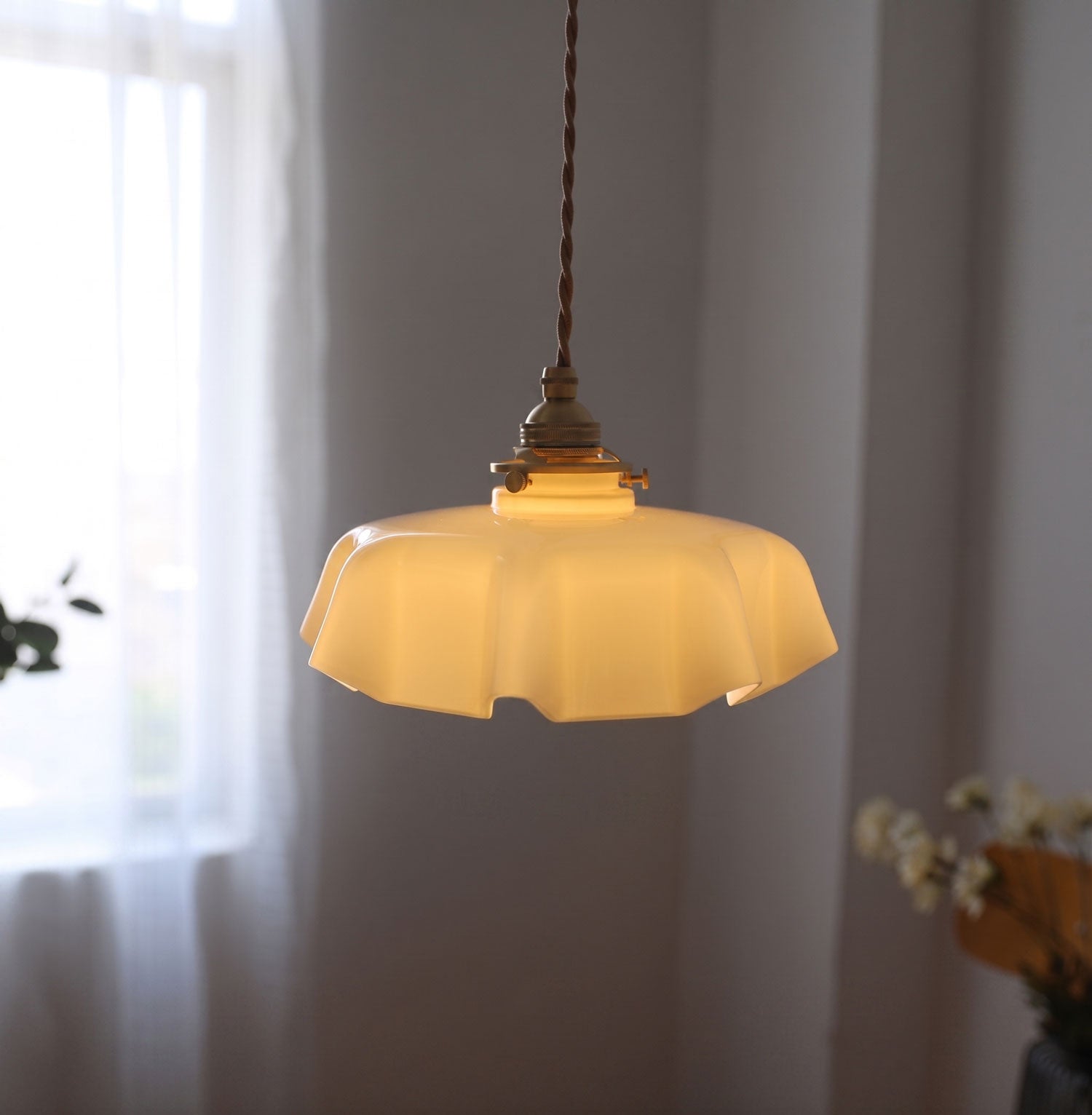 Althea Ruffled Glass Pendant Light