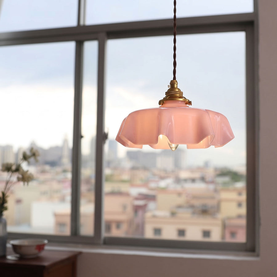 Althea Ruffled Glass Pendant Light – detail 6