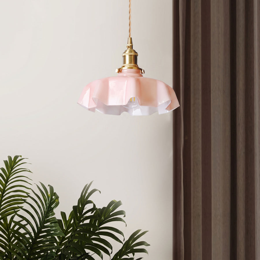 Althea Ruffled Glass Pendant Light – detail 4