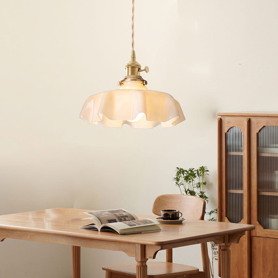 Althea Ruffled Glass Pendant Light – detail 3