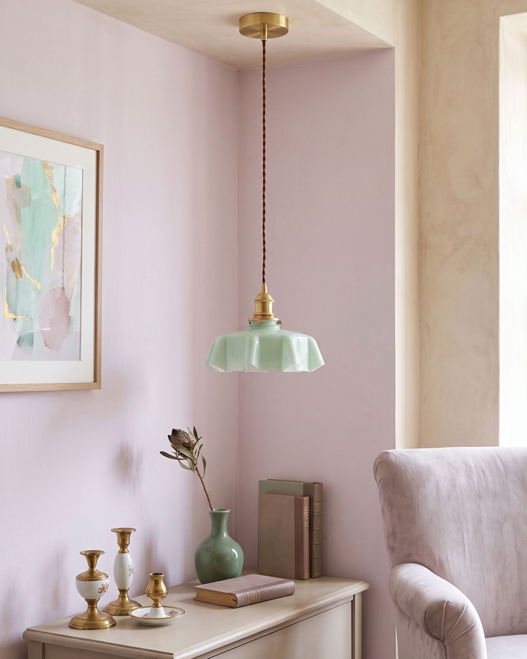 Althea Ruffled Glass Pendant Light
