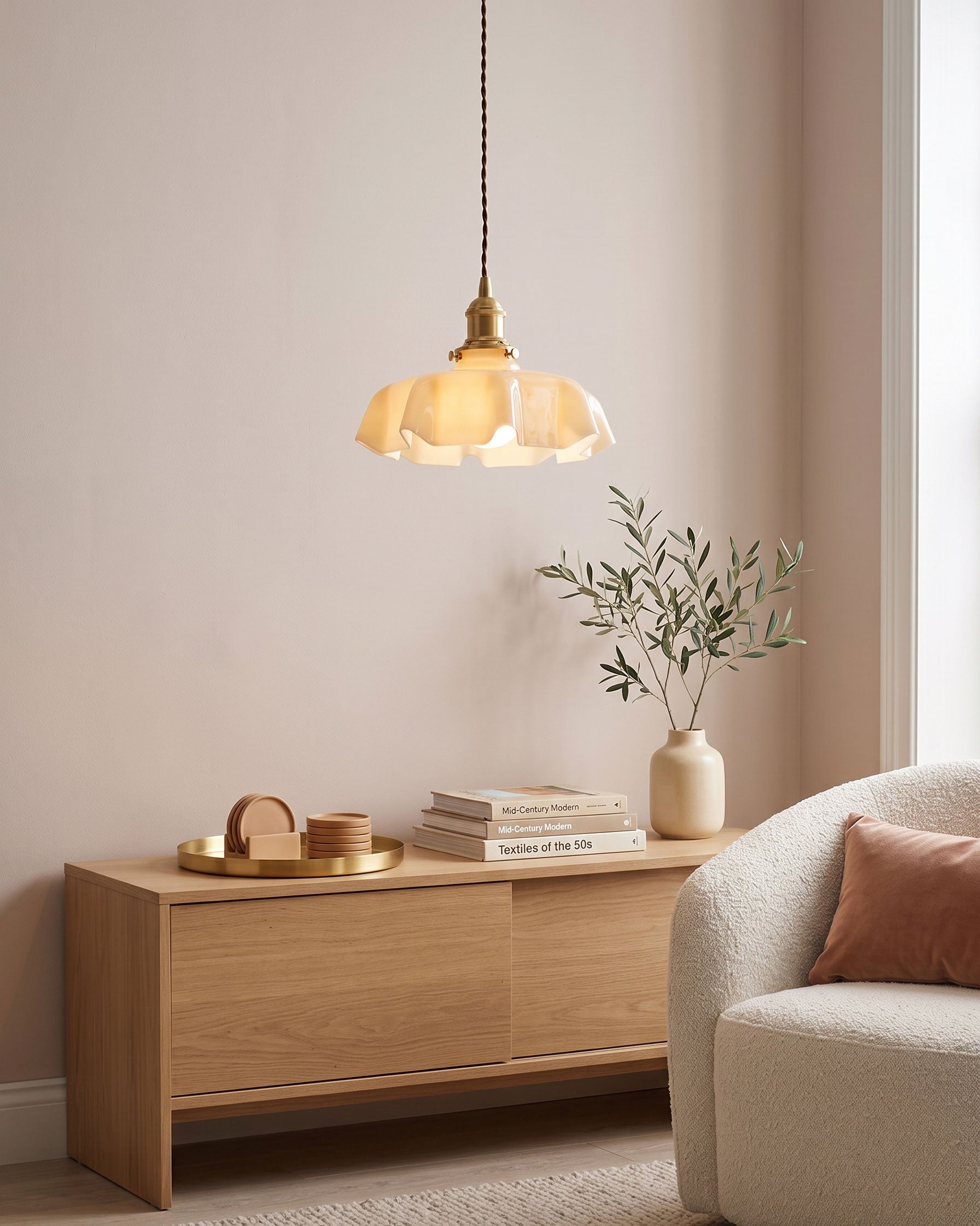 Althea Ruffled Glass Pendant Light