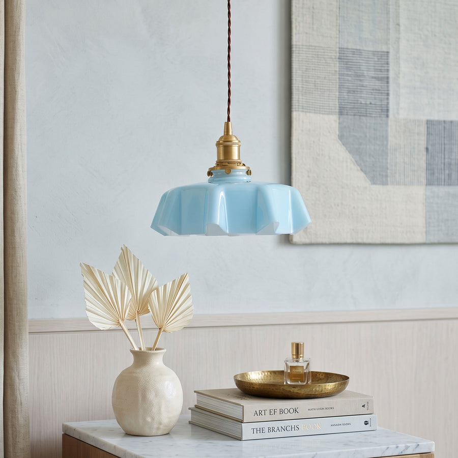 Althea Ruffled Glass Pendant Light – detail 2