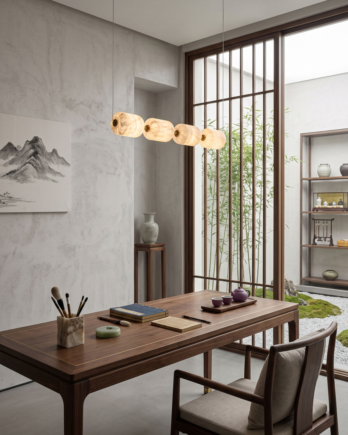 Anais Silk Linear Pendant Light