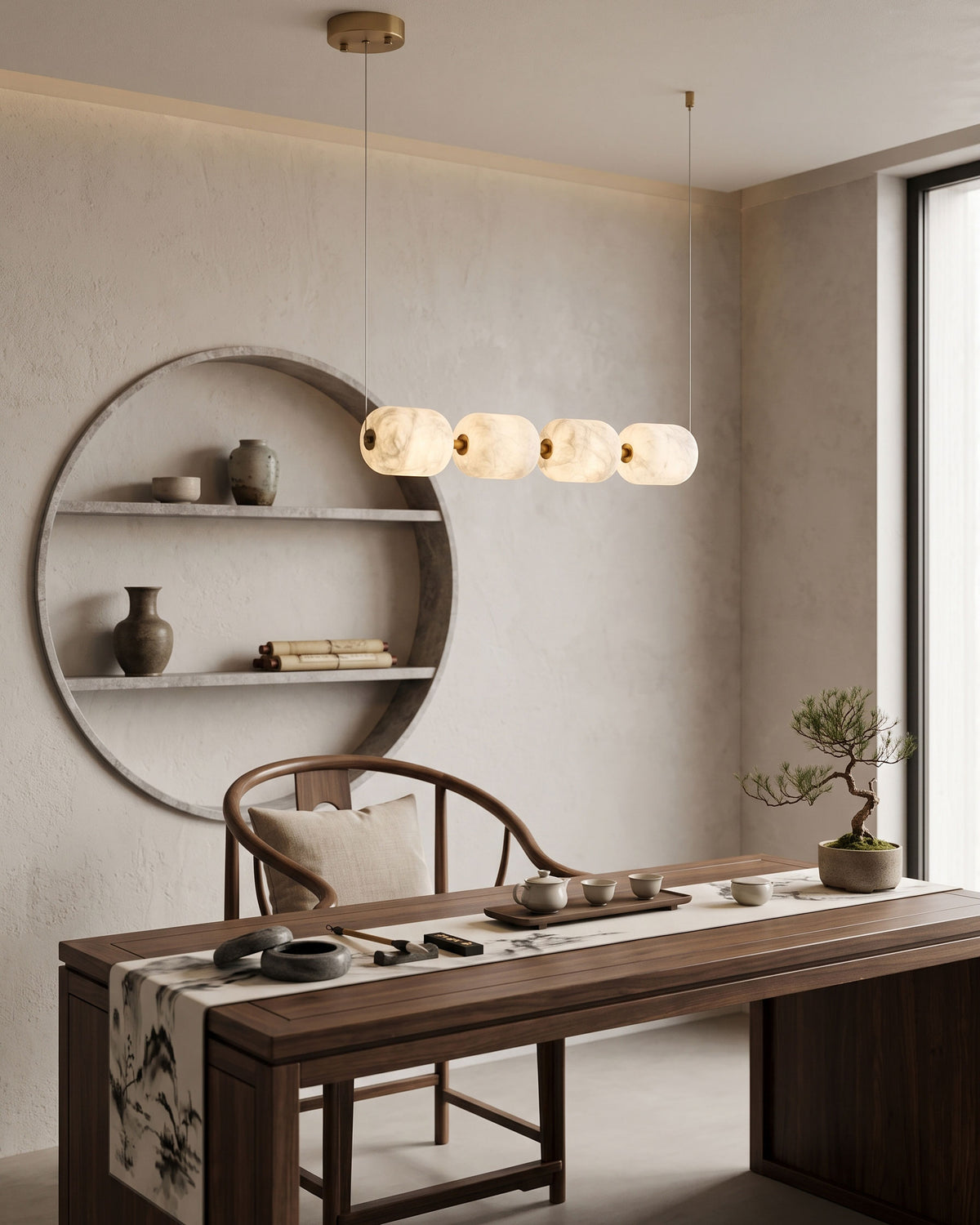 Anais Silk Linear Pendant Light