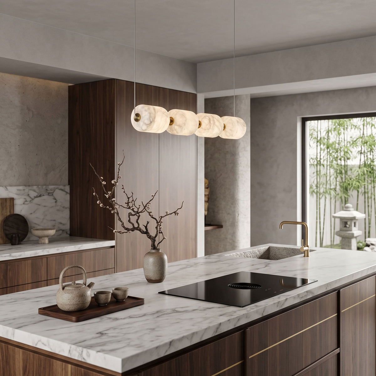 Anais Silk Linear Pendant Light