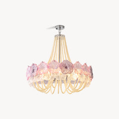 Anika Frosted Floral Chandelier