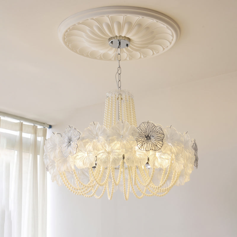 Anika Frosted Floral Chandelier