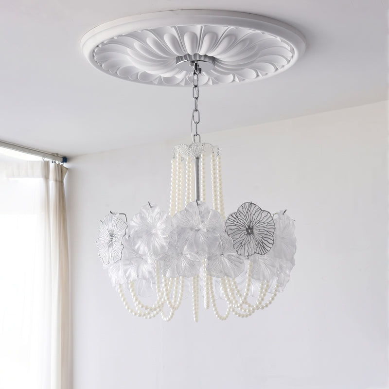 Anika Frosted Floral Chandelier