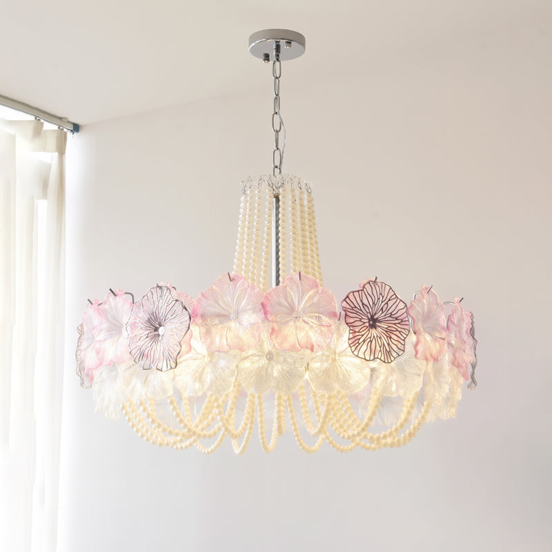 Anika Frosted Floral Chandelier