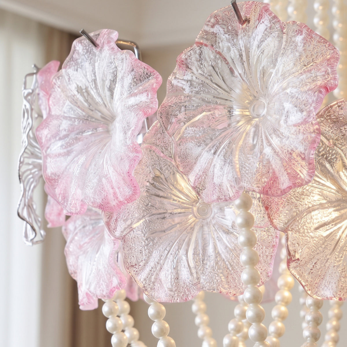 Anika Frosted Floral Chandelier
