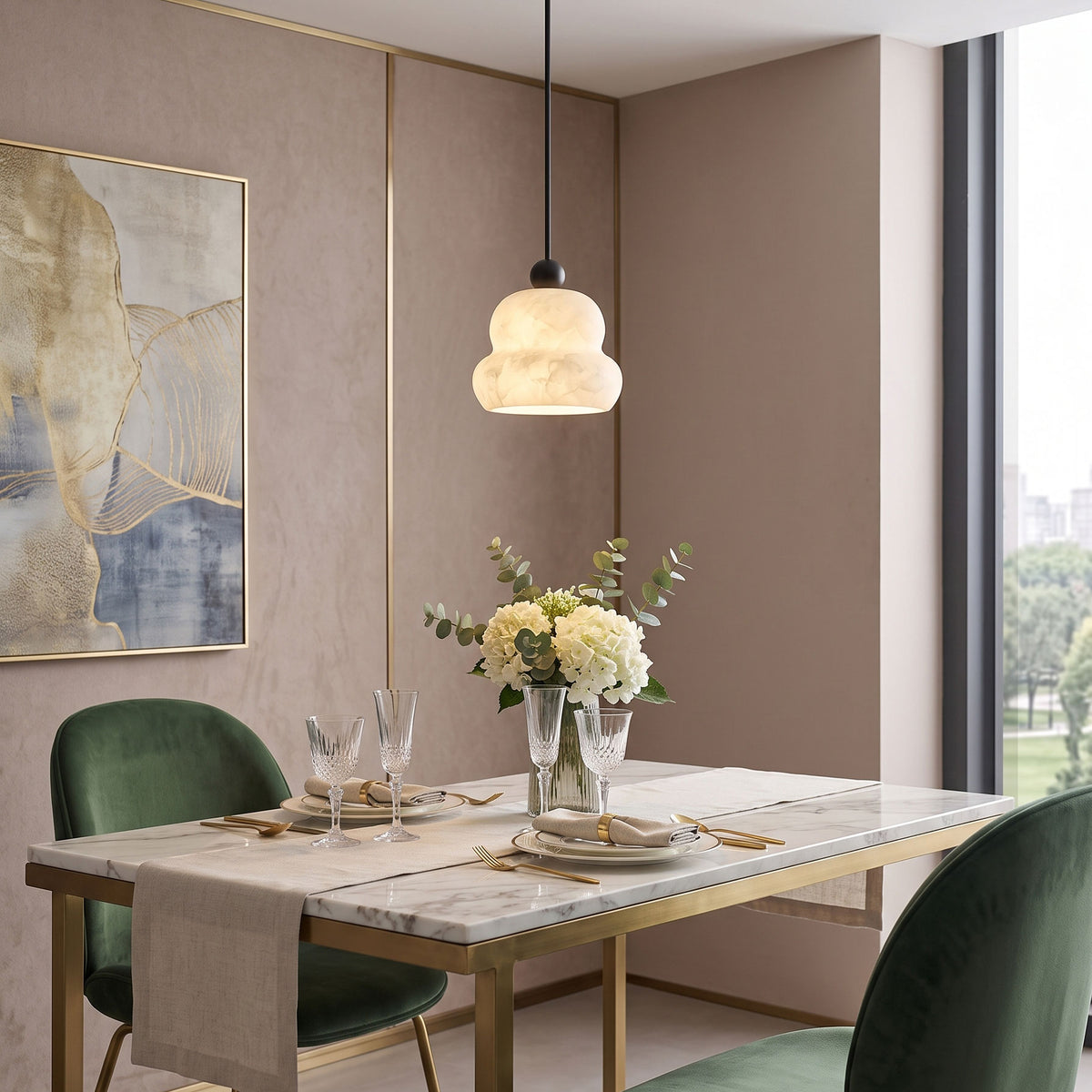 Anzu Alabaster Pendant Lamp