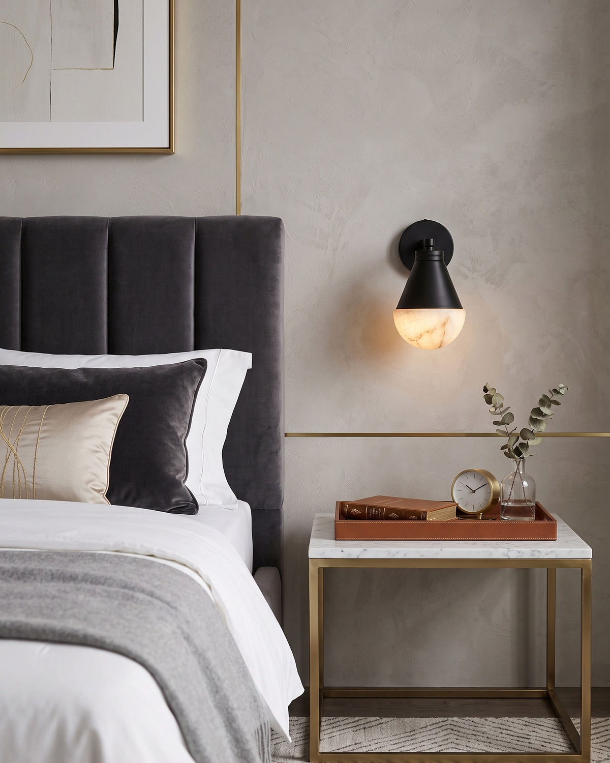 Aurelia Alabaster Cone Wall Sconce