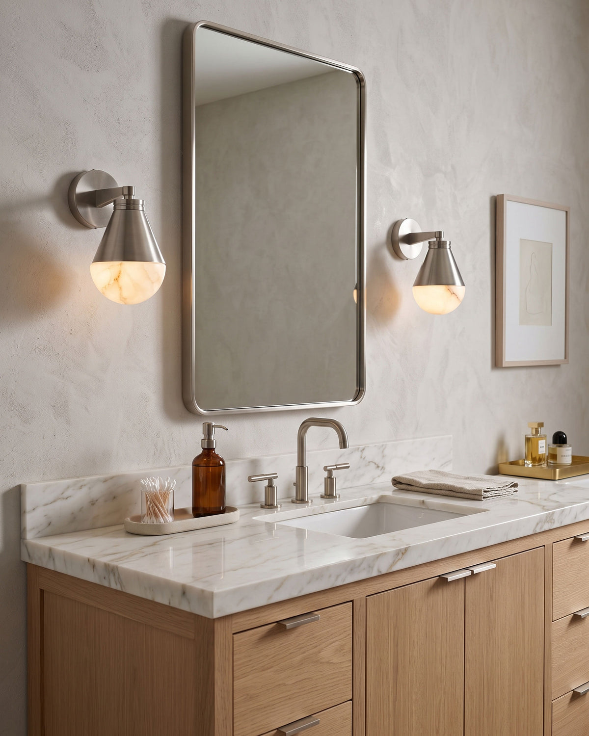 Aurelia Alabaster Cone Wall Sconce