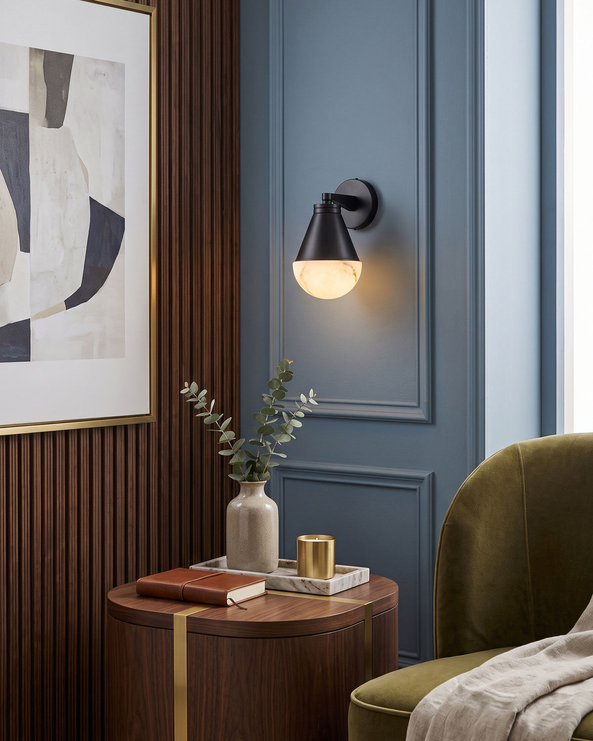 Aurelia Alabaster Cone Wall Sconce