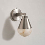 Satin Nickel & White Spanish alabaster