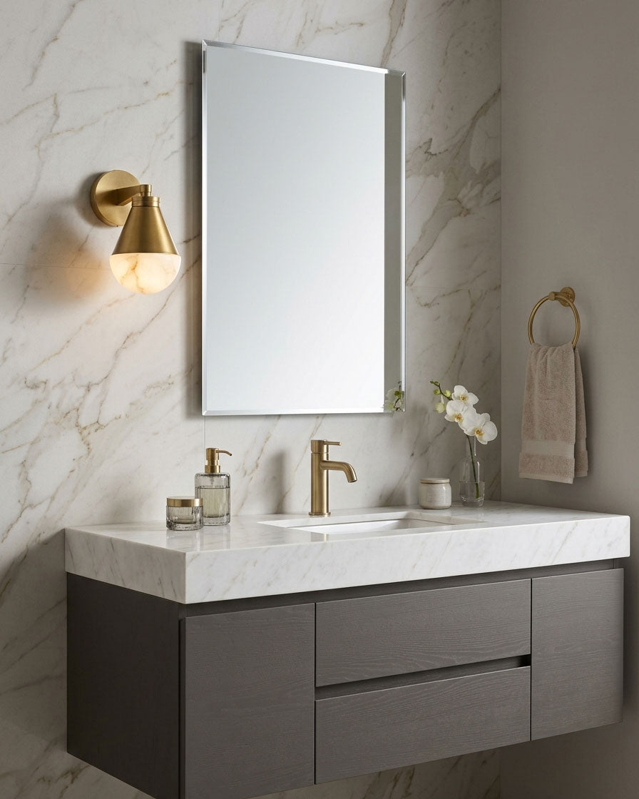 Aurelia Alabaster Cone Wall Sconce