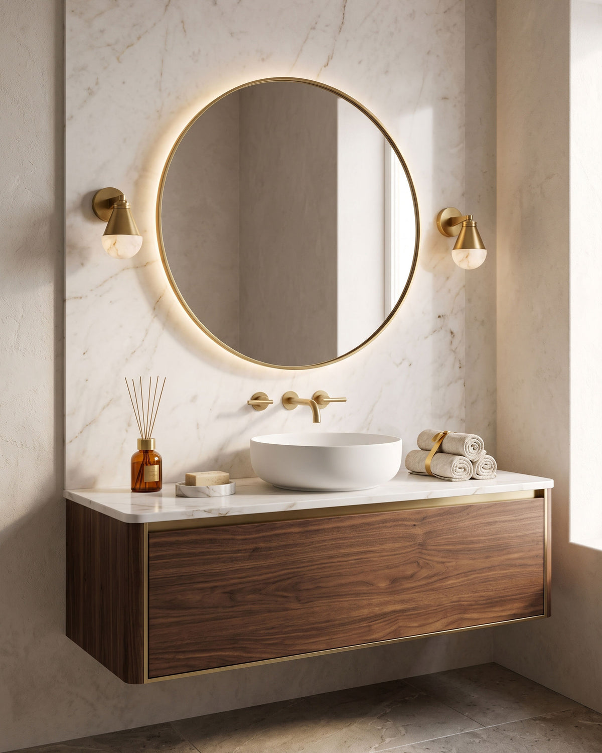 Aurelia Alabaster Cone Wall Sconce