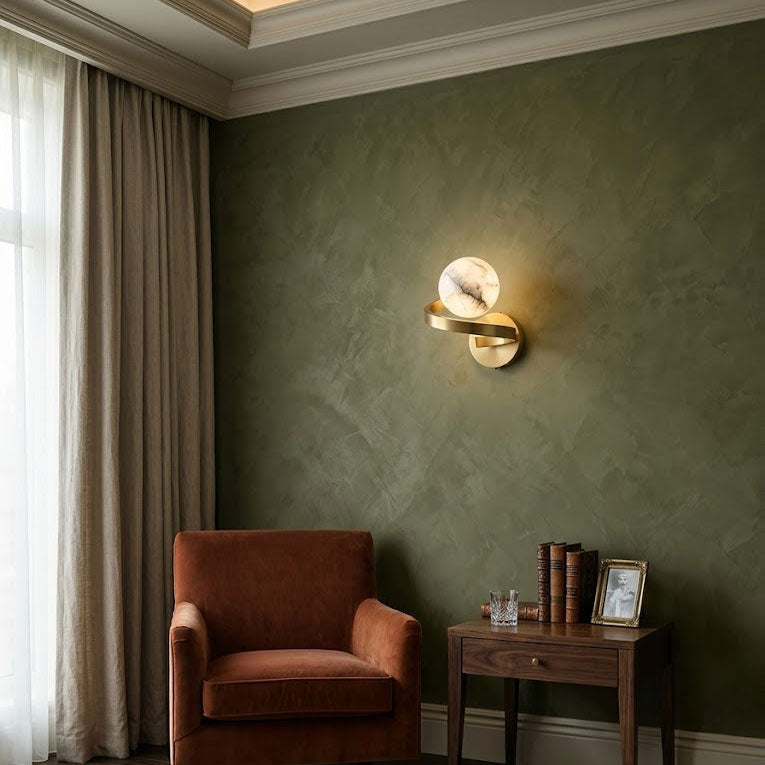 Bram Spanish Alabaster Wall Sconce