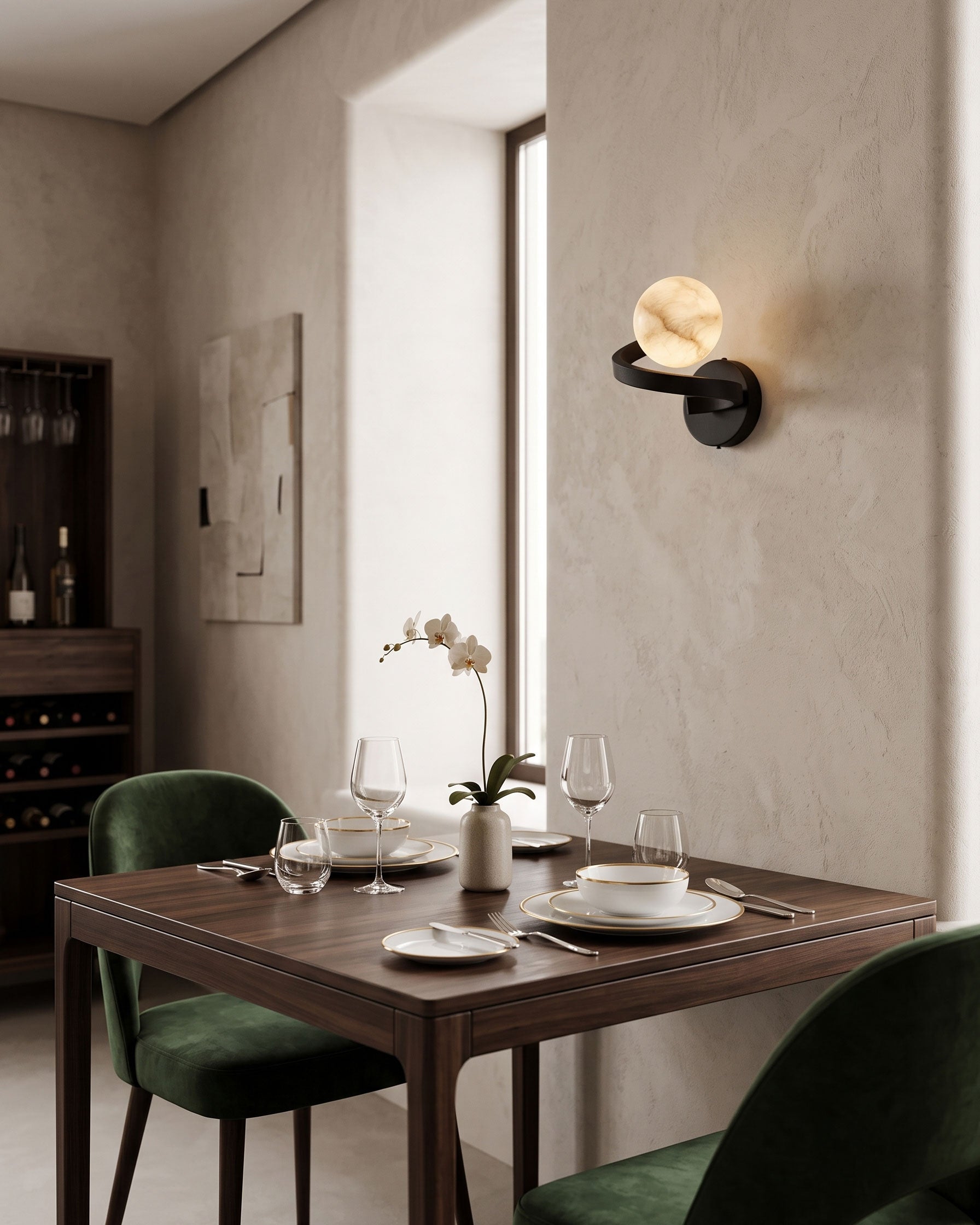 Bram Spanish Alabaster Wall Sconce