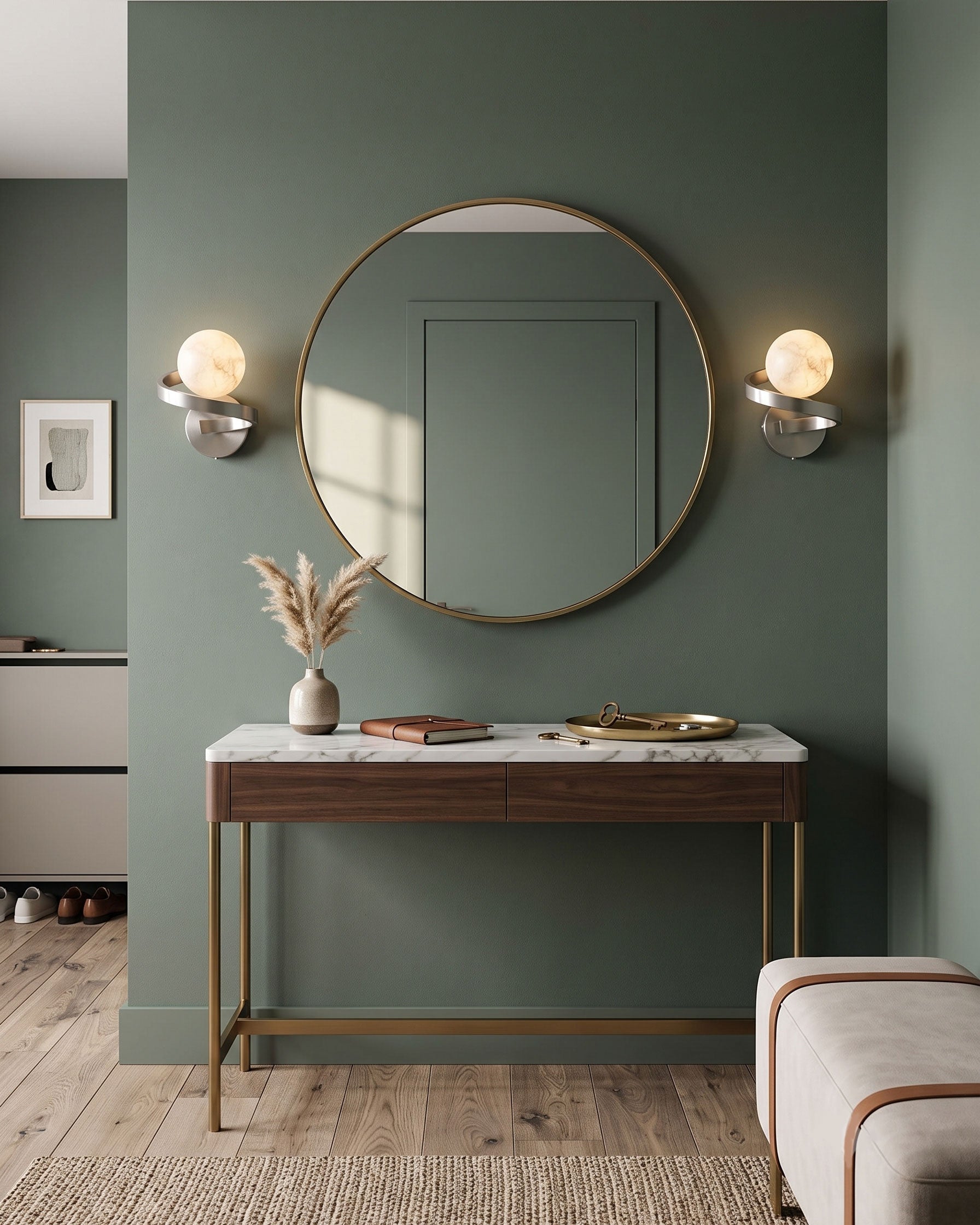 Bram Spanish Alabaster Wall Sconce