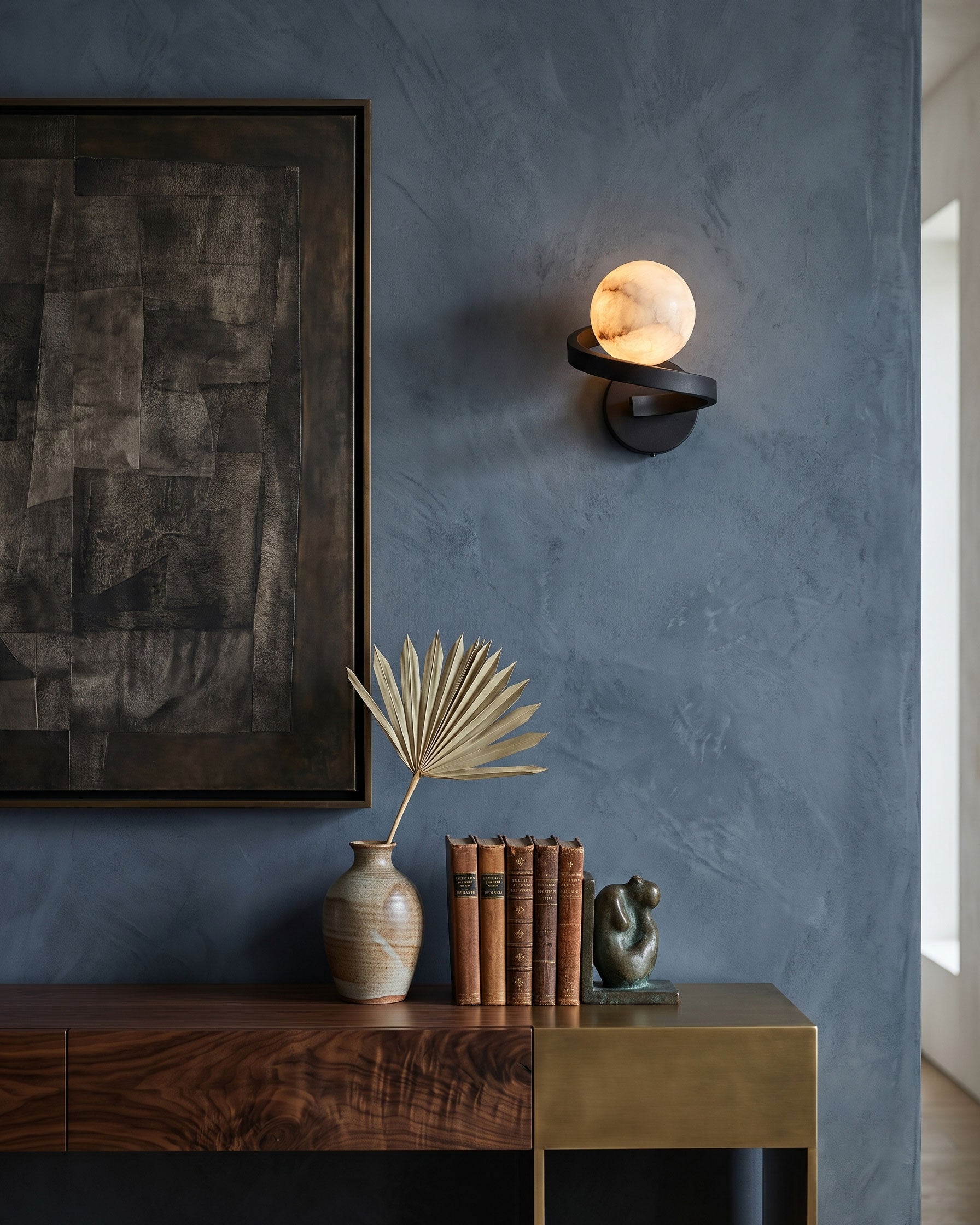 Bram Spanish Alabaster Wall Sconce