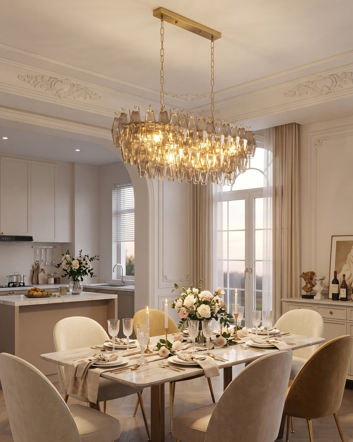 Brannoc Tiered Glass Chandelier