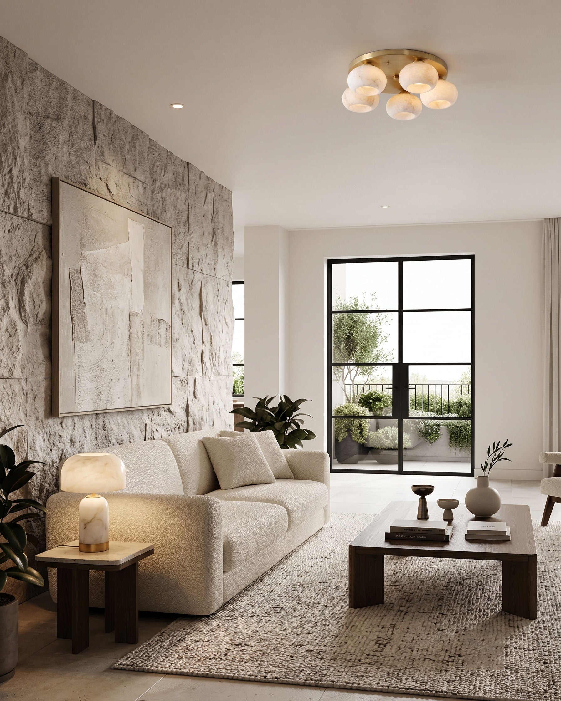 Bria Alabaster Semi-Flush Mount