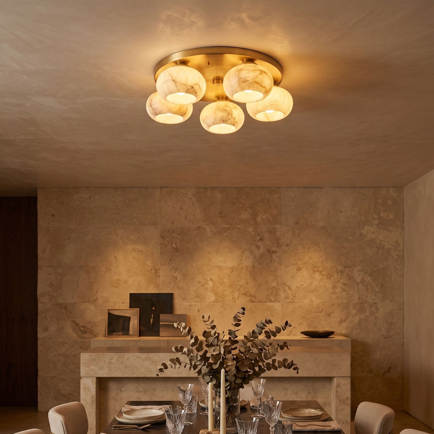 Bria Alabaster Semi-Flush Mount