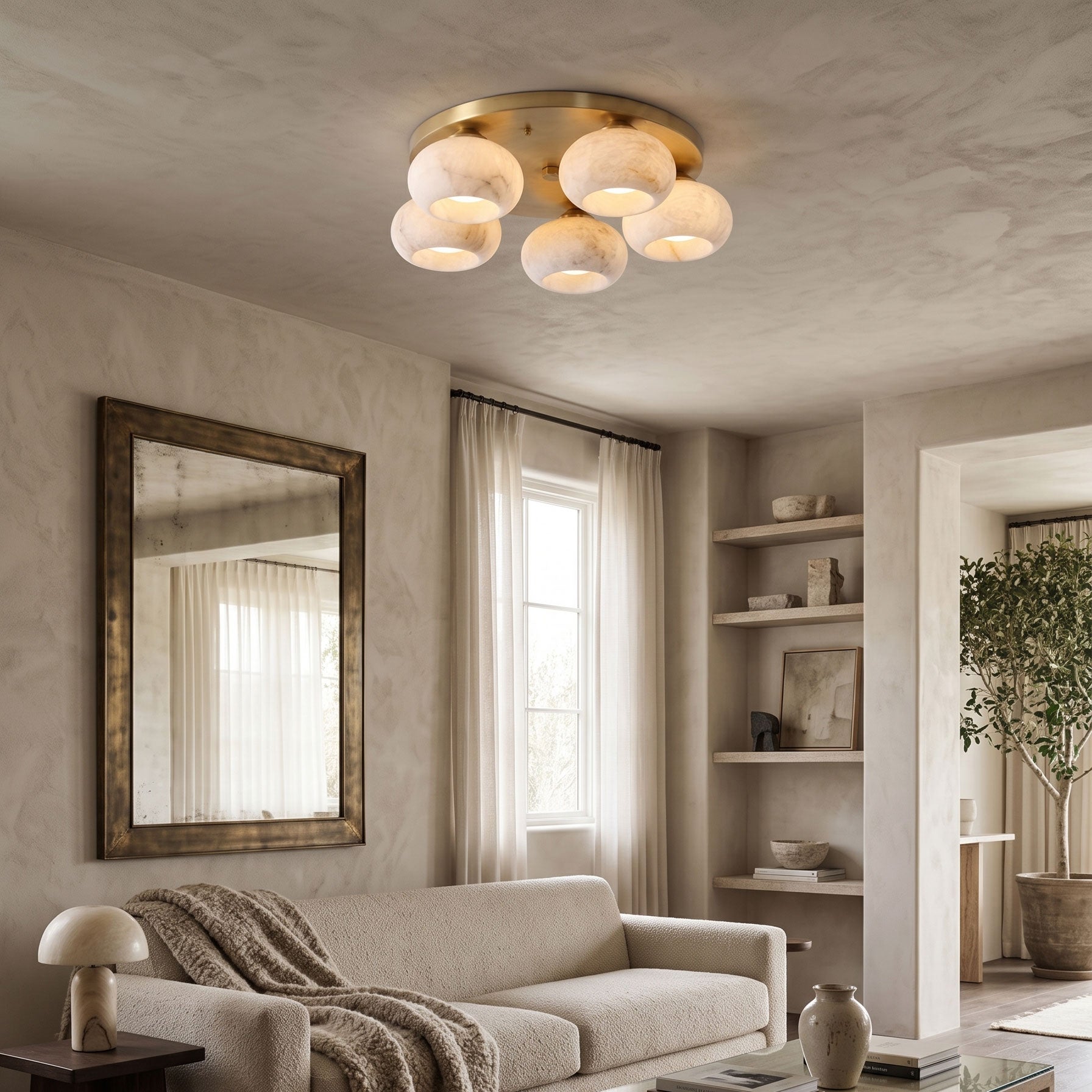 Bria Alabaster Semi-Flush Mount
